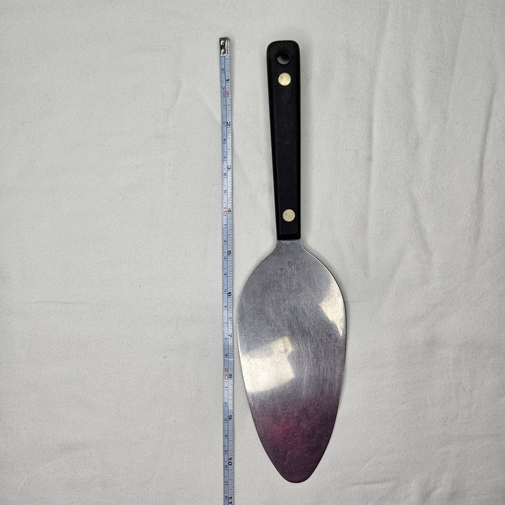 Vintage Ekco Flint Stainless Steel Pie Server Cake Lifter Black Handle USA